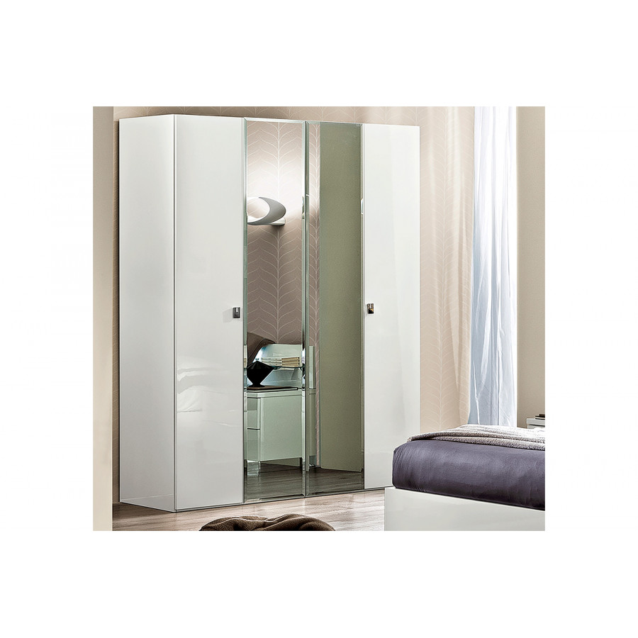 Camelgroup Onda 4-Door Wardrobe with Mirrors - White