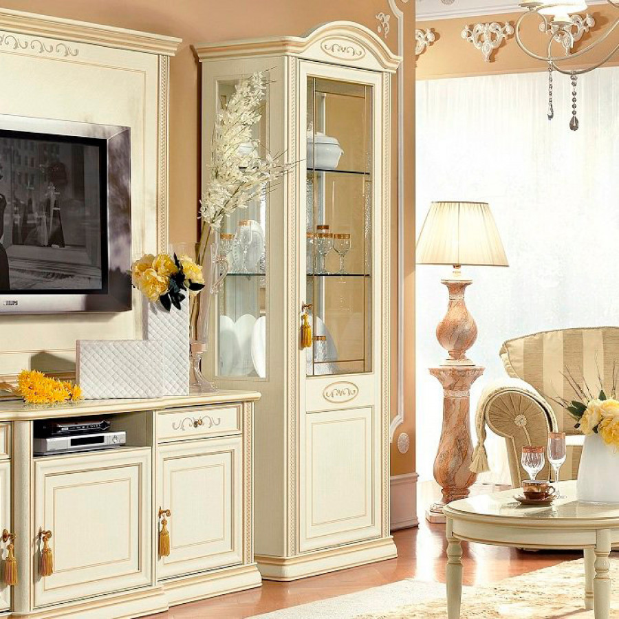 Camelgroup Siena Day 1-Door Vetrine with Light - Ivory