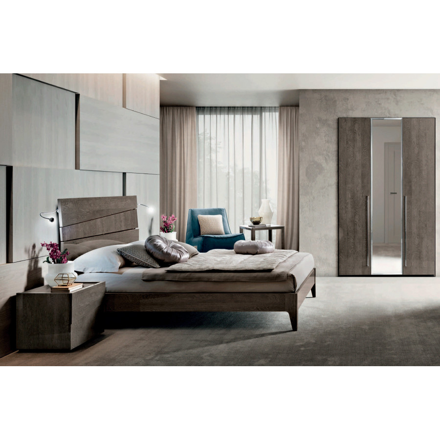 Camelgroup Tekno Euro King Size Bed with Luna Storage - Silver Birch