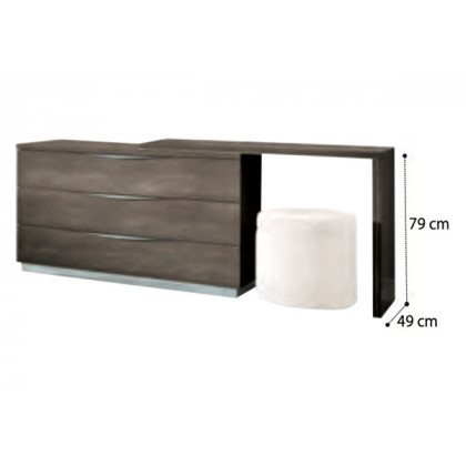 Camelgroup Platinum Vanity 3 Drawer Single Dresser - Ivory