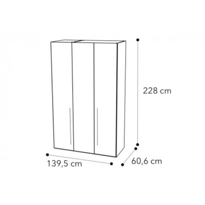 Camelgroup Maia Night 3-Door Wardrobe - Ivory