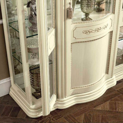 Camelgroup Torriani Day 3-Door China Cabinet with Mirrors - Ivory