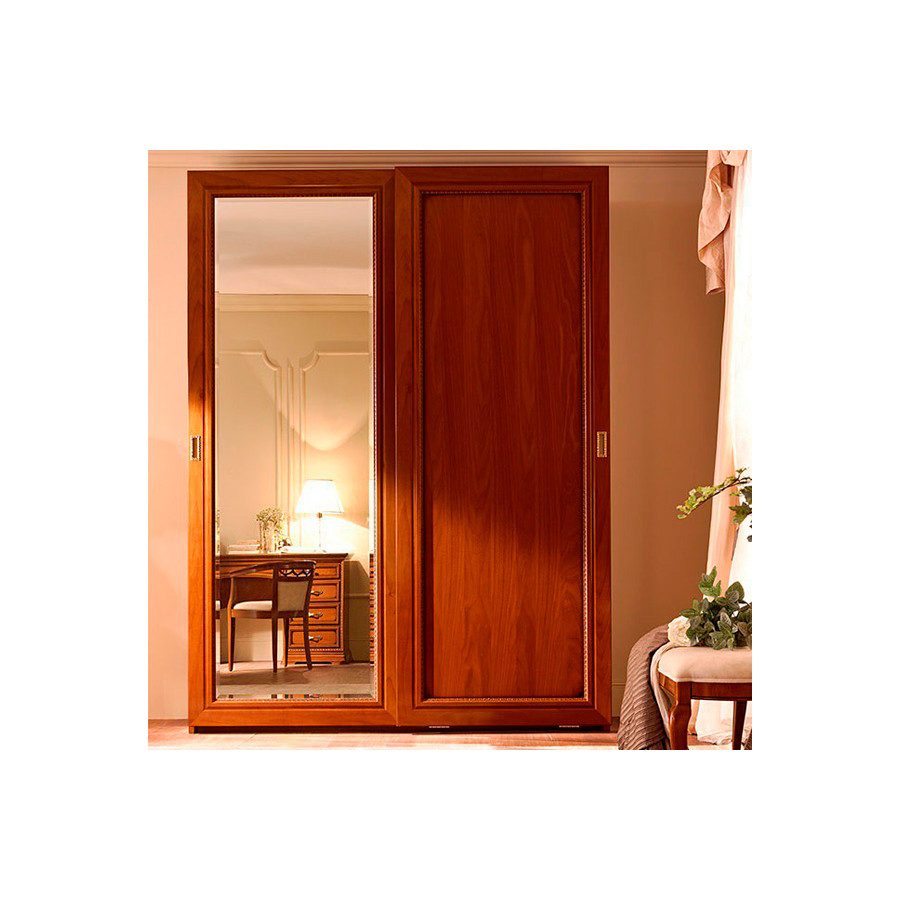 Camelgroup Torriani Night 2-Sliding Door Wardrobe with Piana Mirror - Walnut
