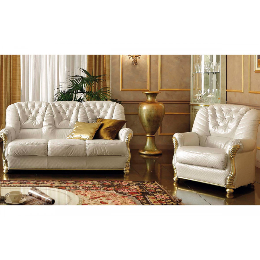 Camelgroup Leonardo Sofa with Swarovski - White, Leather