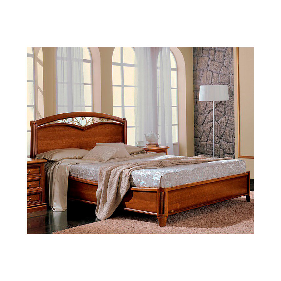 Camelgroup Curvo Fregio Euro King Size Bed with Ring - Walnut