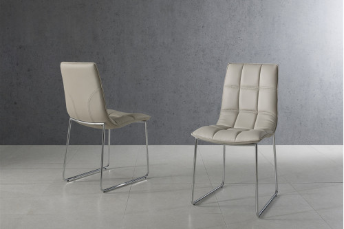 Casabianca™ Leandro Dining Chair - Taupe/Stainless Steel