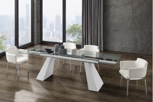 Casabianca™ Como Dining Table - White/Clear