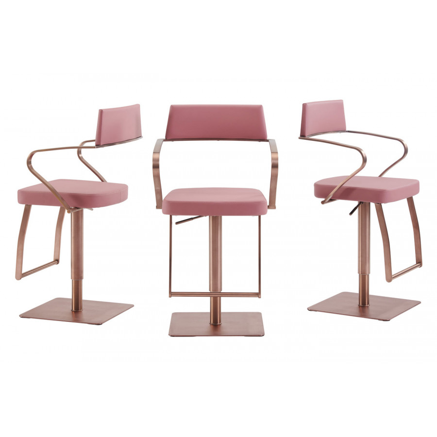 Casabianca - Harbor Swivel Bar Stool in Dusty Pink, PU-Leather