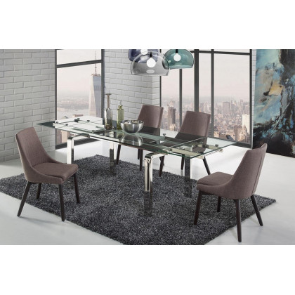 Casabianca - Creek Dining Chair in Brown, Linen/Fabric