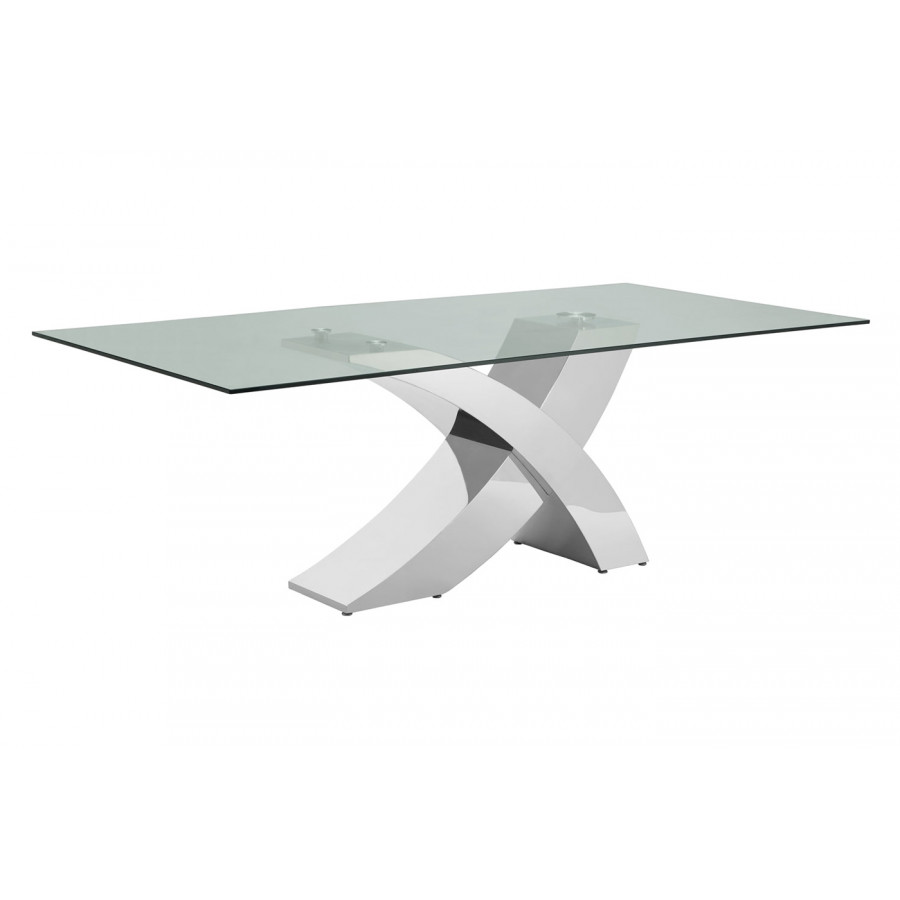 Casabianca - Geneva Dining Table in Clear, Stainless Steel