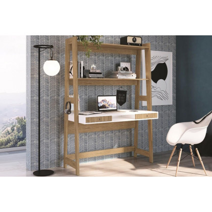 Casabianca - Tower Office Desk with Storage in White, MDF