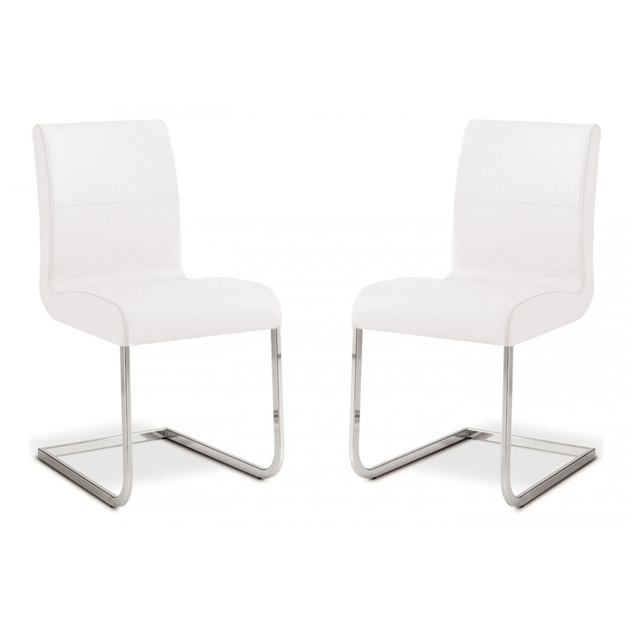 Casabianca Stella Dining Chair - White, Top Grain Leather