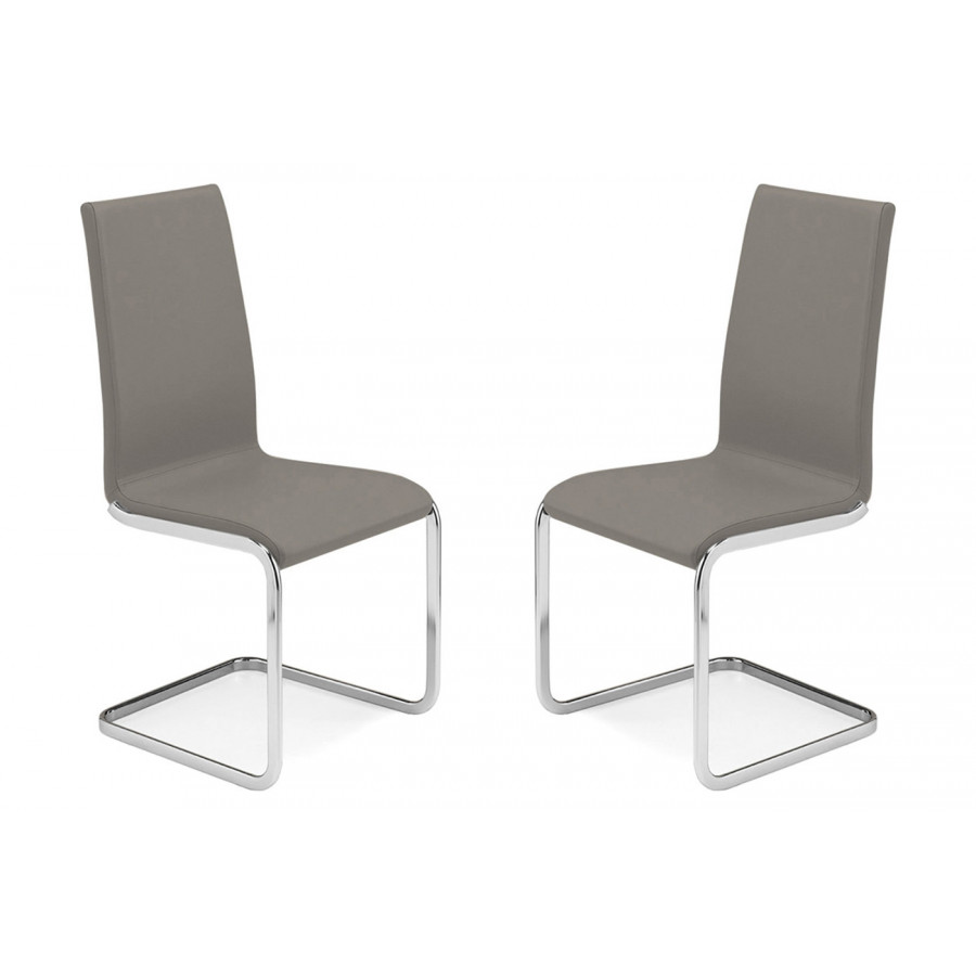 Casabianca Aurora Dining Chair - Taupe, Top Grain Leather