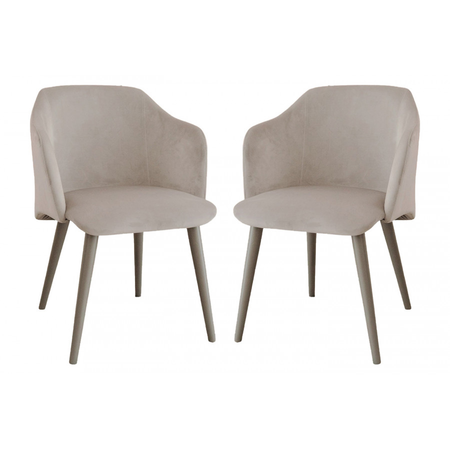 Casabianca - Monroe Dining Chair in Gray, Velvet/Fabric