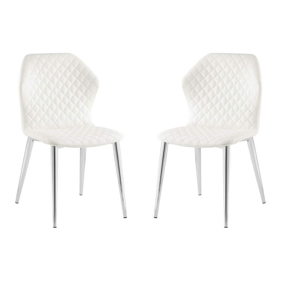 Casabianca Olivia Dining Chair - White, PU-Leather