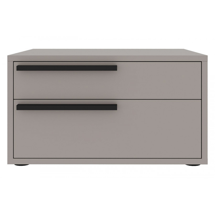 Casabianca Carter Left Nightstand with Black Handles - Taupe, MDF