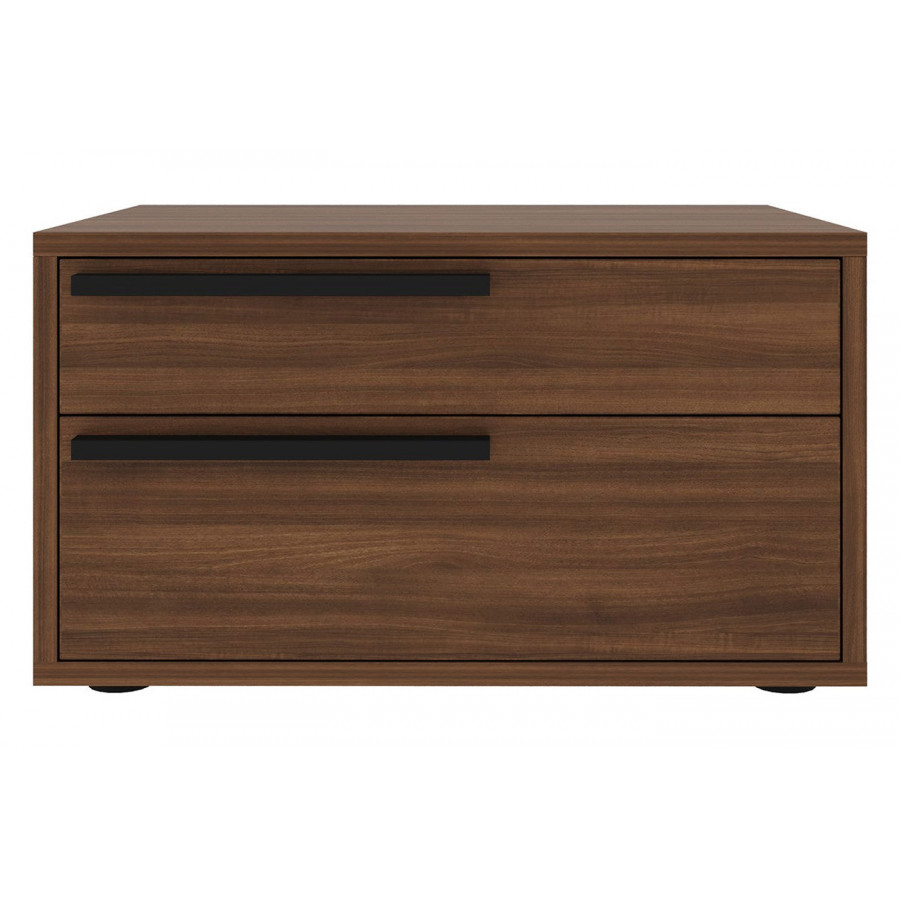 Casabianca Carter Left Nightstand with Black Handles - Walnut, MDF