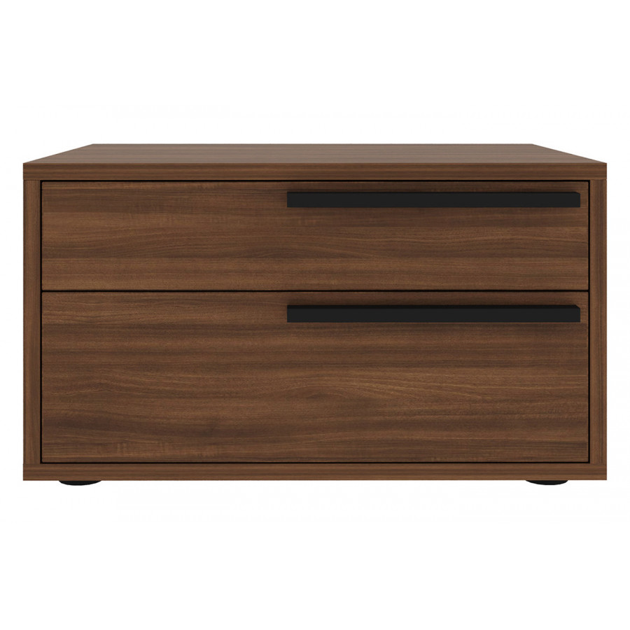 Casabianca Carter Right Nightstand with Black Handles - Walnut, MDF