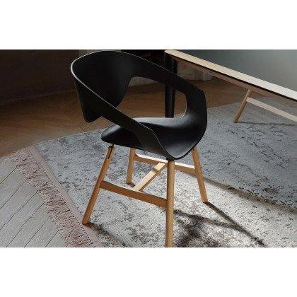 Casamania Vad Wood Polypropylene Chair - Black