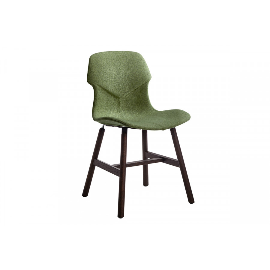 Casamania Stereo Wood Polypropylene Chair Frontally Upholstered - Fabric Basic