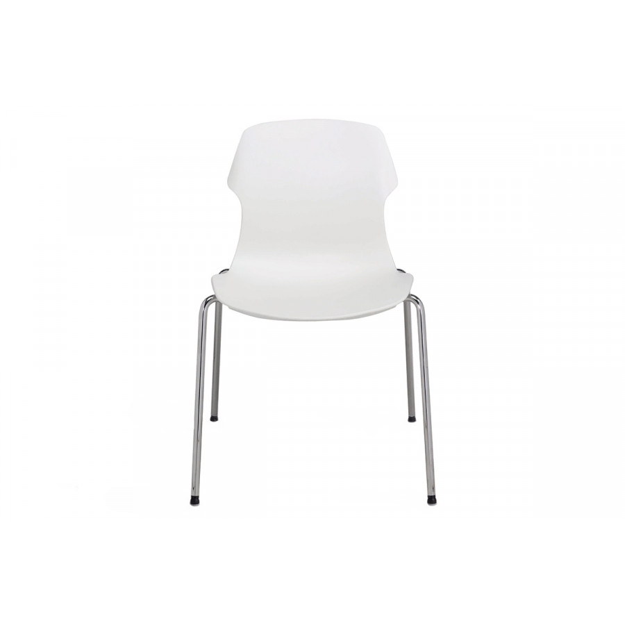 Casamania Stereo Stackable Polypropylene Chair Frontally Upholstered with Chrome Legs - Fabric Top