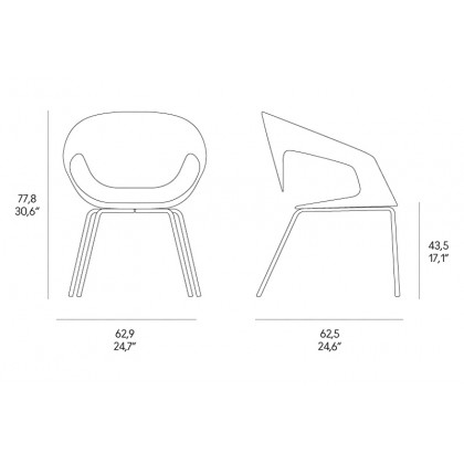 Casamania Vad Stackable Upholstered Chair - Leather Major