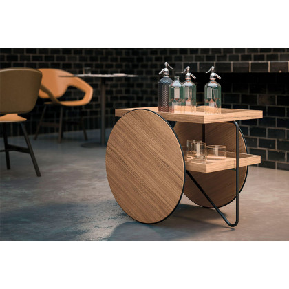 Casamania Chariot Side Table and Food Trolley - Natural Oak