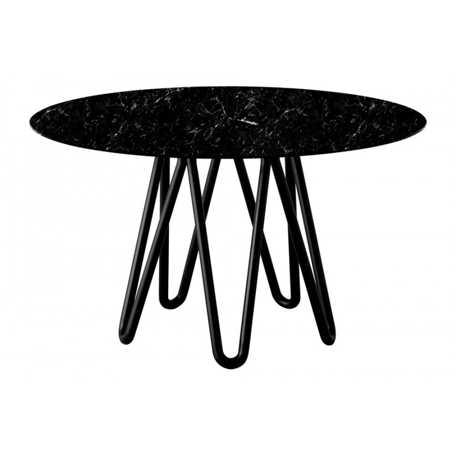 Casamania Meduse Round Dining Table - Black Top, Marquina Marble