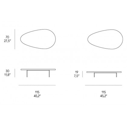 Casamania Lily Wood Coffee Table - Walnut