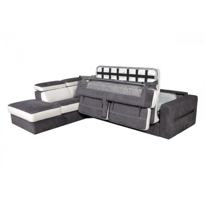 Castello - Ferrara Left Facing Sectional with Bed and Storage in Fabric