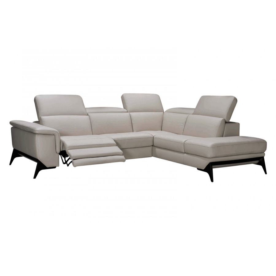 Castello - Lucana Right Facing Sectional with Recliner in Full Top Grain Leather