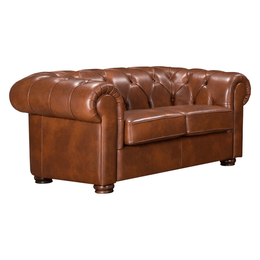 Castello - Perugia Stationary Loveseat in Full Top Grain Leather