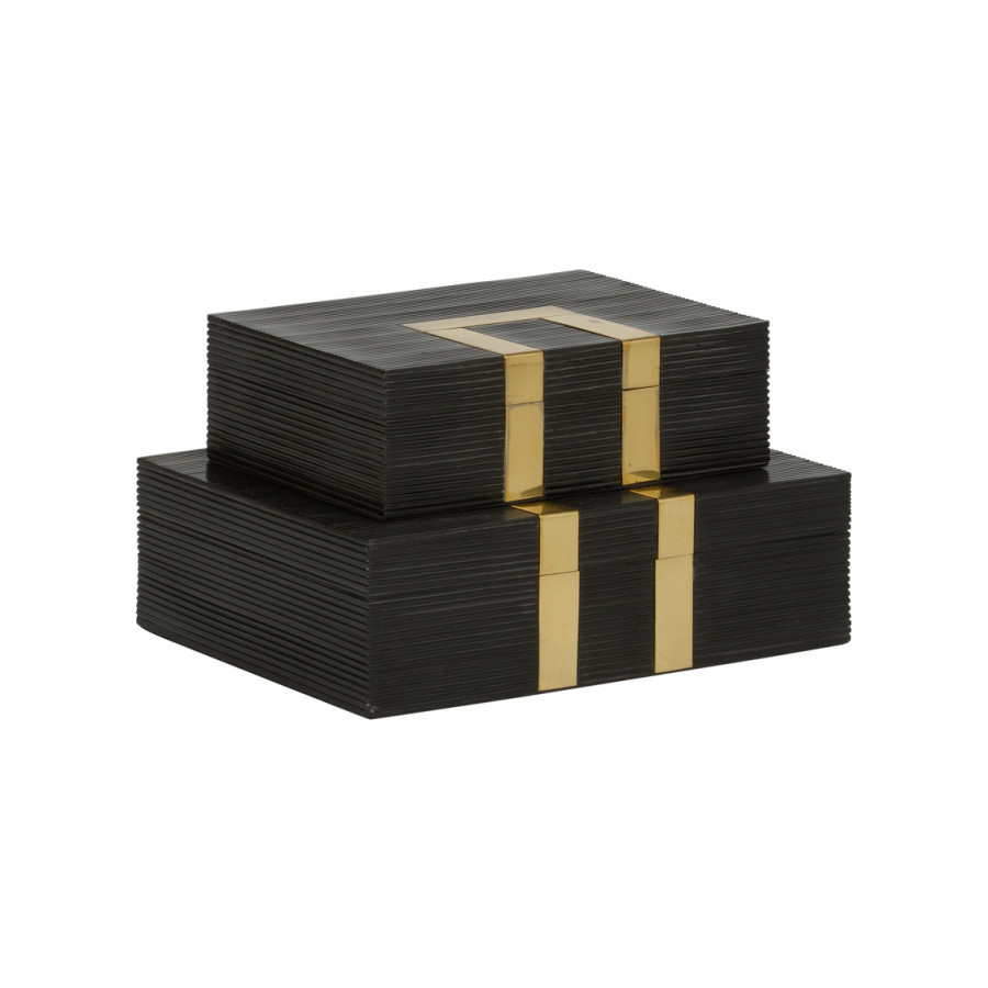Chelsea House - Watkins Jewelry Box (Pr) in Black/Polished Brass