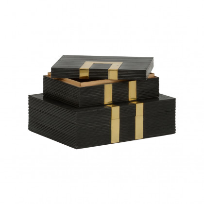 Chelsea House - Watkins Jewelry Box (Pr) in Black/Polished Brass