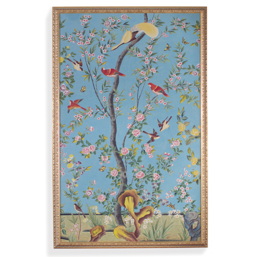 Chelsea House - Phil. Panel Red Birds in Gold Frame
