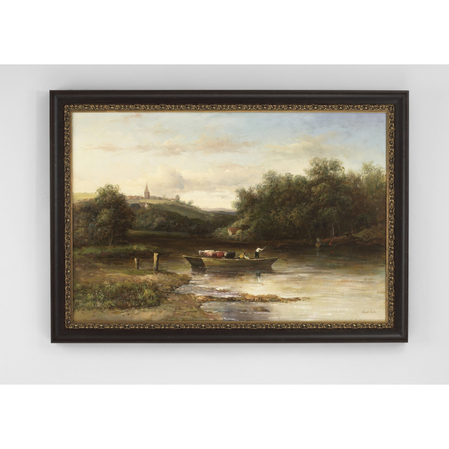 Chelsea House - Riverboat in Black/Gold Frame
