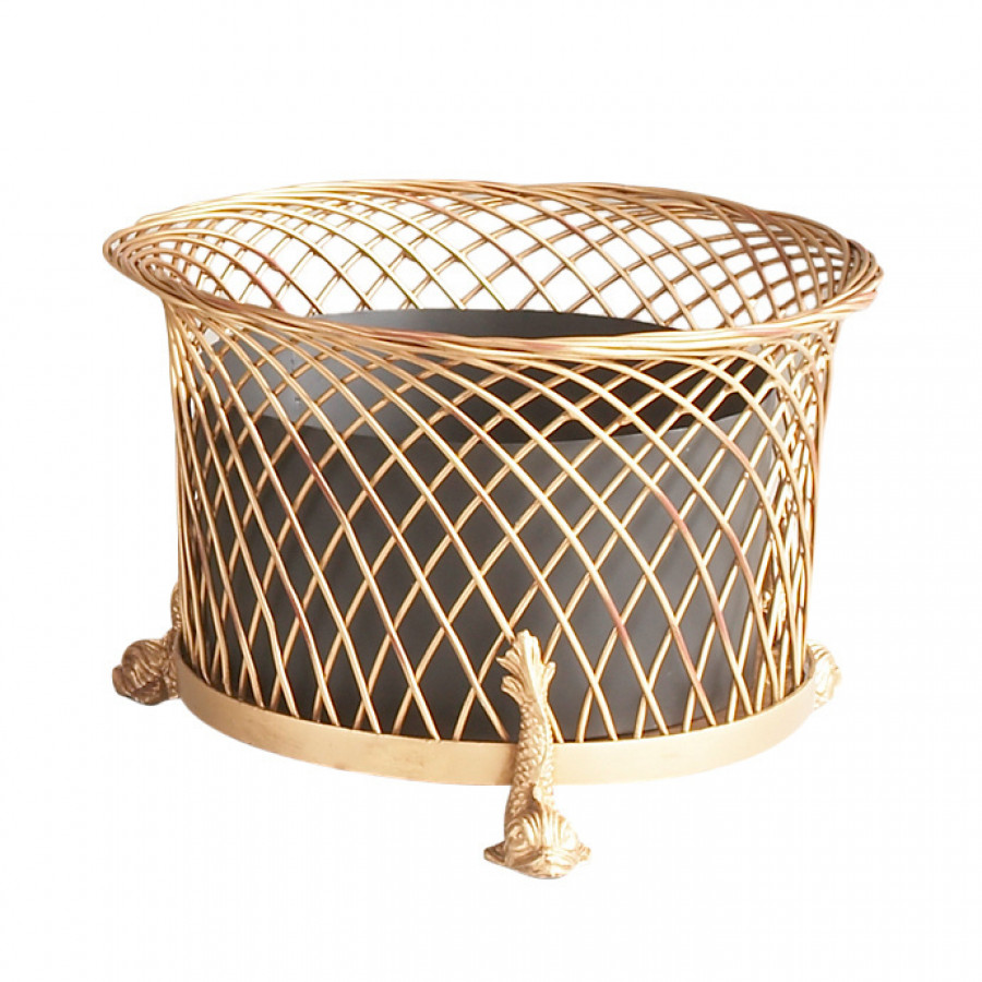 Chelsea House - Round Dolphin Planter in Gold