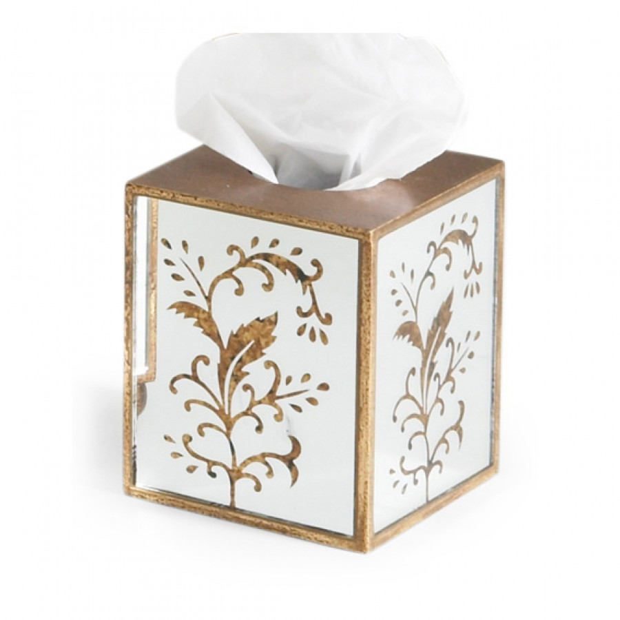 Chelsea House - Madison Mirrored Tissue Box in Gold