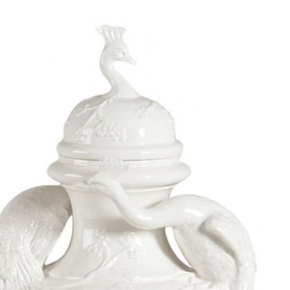 Chelsea House - Peacock Ceramic Urn in Hand Painted