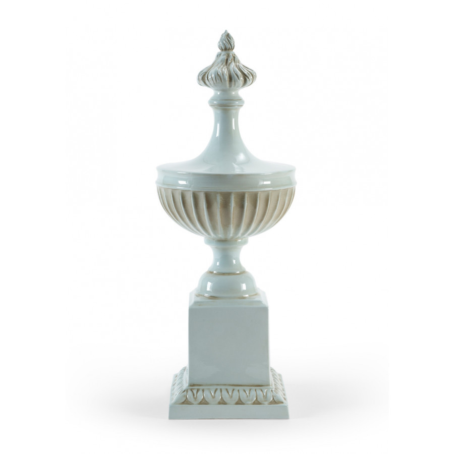 Chelsea House - Urn On Pedestal Celadon in Italian