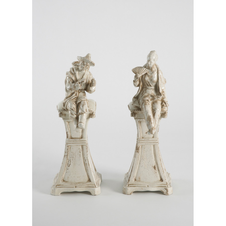 Chelsea House - Chinese Figure On Pedestal (Pr) in Ceramic