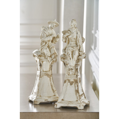 Chelsea House - Chinese Figure On Pedestal (Pr) in Ceramic