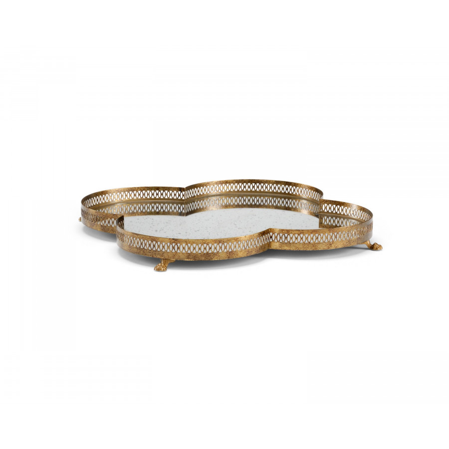 Chelsea House - Tracery Mirrored Tray in Old Gold Accents