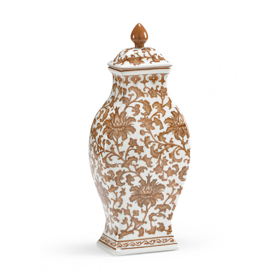 Chelsea House - Nutmeg Rectangular Vase in Hand Decorated