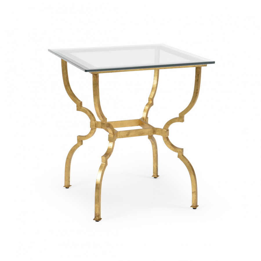 Chelsea House - Norwich Side Table in Antique Gold Leaf/Clear