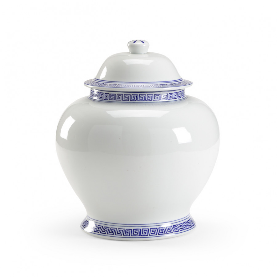 Chelsea House - Greek Key Covered Urn in Hand Decorated/Greek Key Pattern