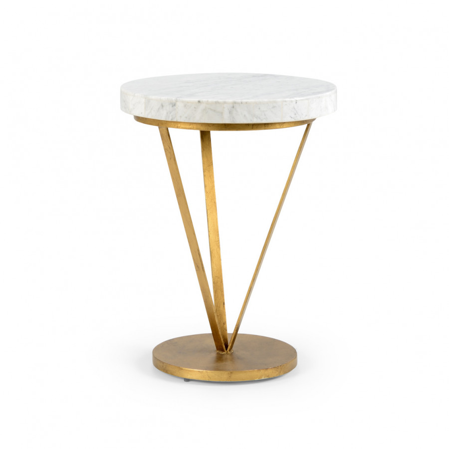 Chelsea House - Trifold Table in Gold/Natural White