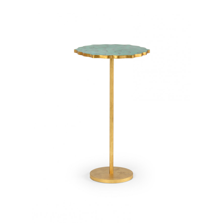 Chelsea House - Gold Base Malachite Side Table