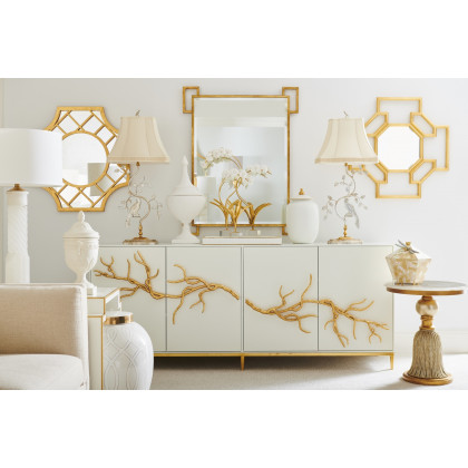 Chelsea House - Lattice Mirror in Antique Gold/Plain
