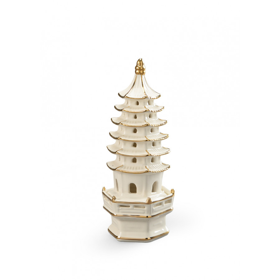 Chelsea House - Small Pagoda Cream in Cream/Gold Decoration